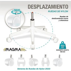 MAGMALIFE Moderna y Elegante, Silla Giratoria con Soporte Lumbar y Cómodos Descansabrazos (Beige Champagne)