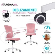 MAGMALIFE Silla de oficina Premium con altura reclinable y ajustable (Pale Pink)