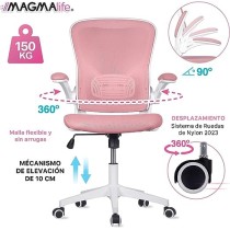 MAGMALIFE Silla de oficina Premium con altura reclinable y ajustable (Pale Pink)