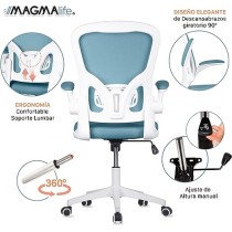 MAGMALIFE Silla de Escritorio Premium Ergonómica Modelo Cosmo (Azul Cerúleo)