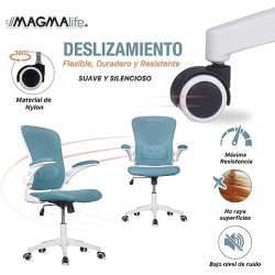 MAGMALIFE Silla de Escritorio Premium Ergonómica Modelo Cosmo (Azul Cerúleo)