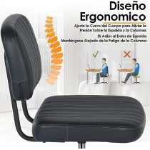 ARREDAMENTI Silla de Oficina en Casa,Silla de Trabajo Giratoria de Cuero de PU con Respaldo Bajo y sin Brazos