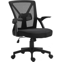 TOPLIVING Silla de Oficina Ergonómica con Soporte Lumbar Ajustable Negro