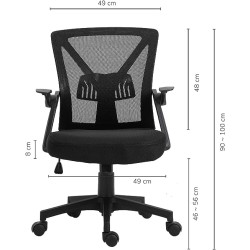 TOPLIVING Silla de Oficina Ergonómica con Soporte Lumbar Ajustable Negro