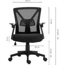 TOPLIVING Silla de Oficina Ergonómica con Soporte Lumbar Ajustable Negro
