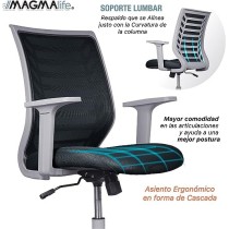 MAGMALIFE Silla de Escritorio Premium Ergonómica Modelo Estelar, Silla de Oficina con Reclinacion y Altura Ajustable (Gris)