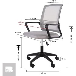 BIG ROOM Silla para Escritorio Oficina:Esta Hermosa Silla Moderna, con Soporte Lumbar, Tapizada en Mesh