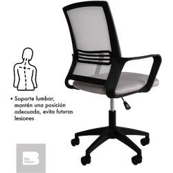 BIG ROOM Silla para Escritorio Oficina:Esta Hermosa Silla Moderna, con Soporte Lumbar, Tapizada en Mesh