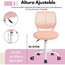 Silla de Oficina Rosa con Malla Transpirable y Asiento Ergonómico