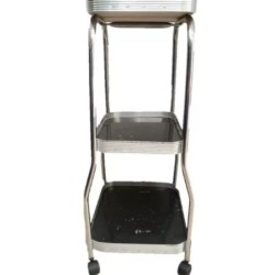 Mesa Auxiliar Sencilla Con 3 Charolas De Aluminio