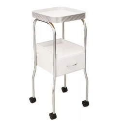 Mesa Auxiliar Clásica Con Cajón Y Bordes De Estéticas Y Spa