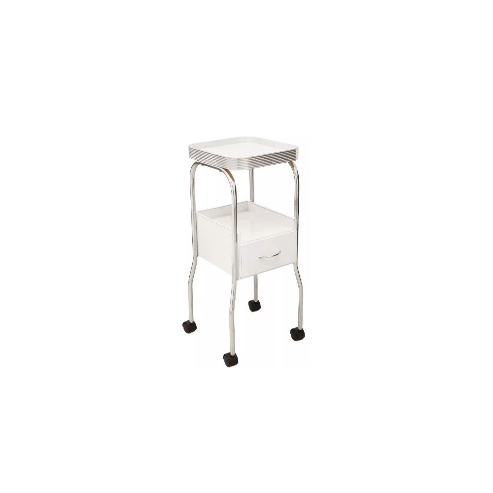 Mesa Auxiliar Clásica Con Cajón Y Bordes De Estéticas Y Spa