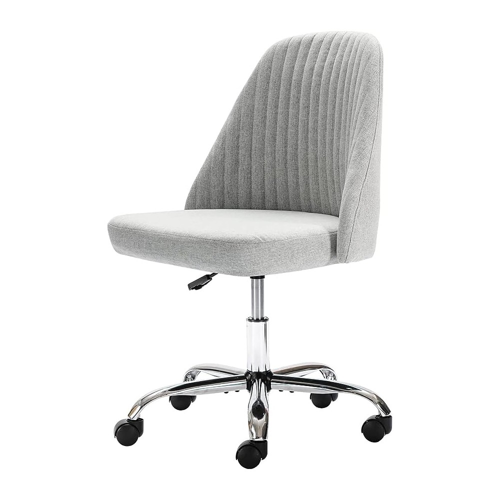 Silla de computadora de Oficina en casa, Moderna Silla Ajustable con Respaldo bajo (Plateado)