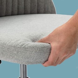 Silla de computadora de Oficina en casa, Moderna Silla Ajustable con Respaldo bajo (Plateado)
