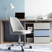 Silla de computadora de Oficina en casa, Moderna Silla Ajustable con Respaldo bajo (Plateado)