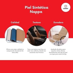 Komfort Silla de Piel Sintética Nappa (Blanco Perla)
