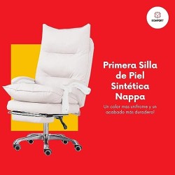 Komfort Silla de Piel Sintética Nappa (Blanco Perla)
