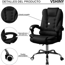 VSHINY Sillas de Oficina Ergonómicas,Silla de computadora,Silla Gamer (Negro)
