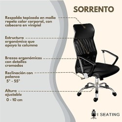 I SEATING Silla Oficina Silla Escritorio para computadora reclinable en Malla Ajustable Altura Silla Gamer ejecutiva