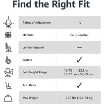 Amazon Basics - Classic Puresoft PU Silla de escritorio acolchada con respaldo medio y reposabrazos, marrón