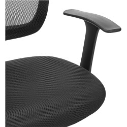 Amazon Basics - Silla de escritorio de malla, respaldo medio, ajustable, giratoria con reposabrazos, color negro