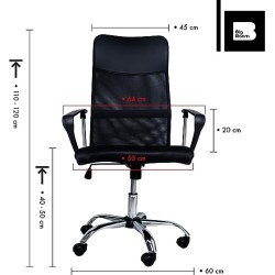 B BIG ROOM Silla Ejecutiva de Oficina Ergonomica Soporte Lumbar y Respaldo Alto 360° Altura Ajustable