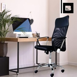 B BIG ROOM Silla Ejecutiva de Oficina Ergonomica Soporte Lumbar y Respaldo Alto 360° Altura Ajustable