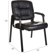 Amazon Basics - Silla de oficina clásica de piel sintética con marco de metal, color negro