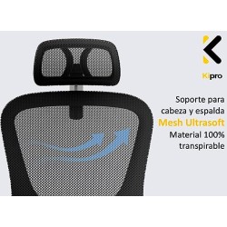 Kipro Silla Ejecutiva De Oficina Ergomica Soporte Lumbar Ajuste De Altura Repozacabeza Giratoria 360°