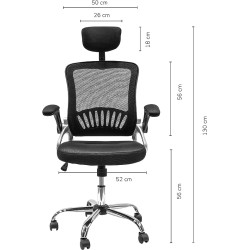 TOPLIVING Silla de Oficina, Ejecutiva, Diseño Resistente, Carga hasta 200 kg, Comoda, Respaldo Transpirable