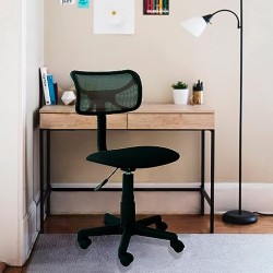 ANDROMEDA INC Silla de Escritorio, Oficina Negra Giratoria Respaldo - Mesh Ajustable ergonomica Juvenil para niños y Adultos