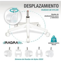 MAGMALIFE Moderna y Elegante, Silla Giratoria con Soporte Lumbar y Cómodos Descansabrazos (Gris Plata)