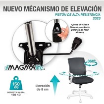 MAGMALIFE Moderna y Elegante, Silla Giratoria con Soporte Lumbar y Cómodos Descansabrazos (Gris Plata)