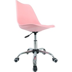 RACK & PACK Silla de Oficina Rosa con Ruedas para Escritorio Moderna con Cojin Silla Escritorio
