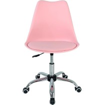 RACK & PACK Silla de Oficina Rosa con Ruedas para Escritorio Moderna con Cojin Silla Escritorio