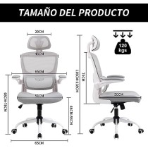Cokos Silla Oficina ergonómica de Respaldo Alto con Soporte Lumbar Ajustable y reposacabezas Altura reclinable descansabrazos