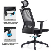W SINWEDA E3 Silla Oficina ejecutiva con cabecera y Soporte Lumbar Ajustable Silla Gamer sillas para Sala de Juntas (Negro)