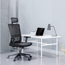 W SINWEDA E3 Silla Oficina ejecutiva con cabecera y Soporte Lumbar Ajustable Silla Gamer sillas para Sala de Juntas (Negro)