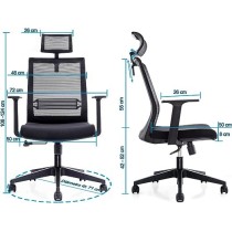 W SINWEDA E3 Silla Oficina ejecutiva con cabecera y Soporte Lumbar Ajustable Silla Gamer sillas para Sala de Juntas (Negro)