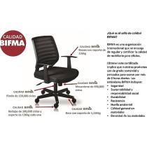 I SEATING Silla Oficina ejecutiva semiejecutiva Escritorio para computadora Silla Gamer sillas para Escritorio Tivoli Negro