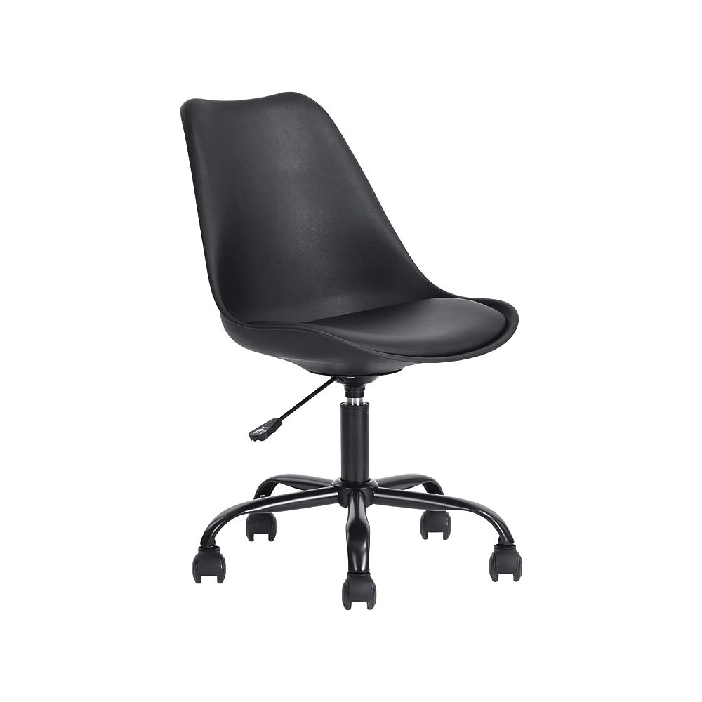 FurnitureR Silla de Oficina de Estilo Nórdico Fácil de Montar Silla de Trabajo Negro