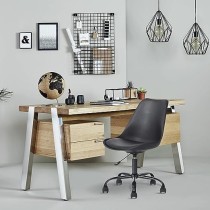 FurnitureR Silla de Oficina de Estilo Nórdico Fácil de Montar Silla de Trabajo Negro