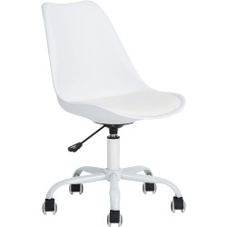 FurnitureR Silla de Oficina de Estilo Nórdico Fácil de Montar Silla de Trabajo Negro