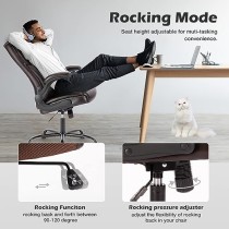 OLIXIS Silla de Oficina ejecutiva – Silla de computadora ergonómica Ajustable para computadora con reposabrazos