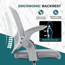 SMUG Drafting Silla de Oficina Alta, con reposapiés, Gris Claro