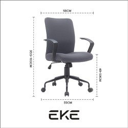 EKE Silla Escritorio Oficina Sillón Ejecutiva Ergonómica Mesh Tela Comoda Moderna Fresca (Gris)