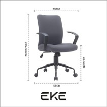 EKE Silla Escritorio Oficina Sillón Ejecutiva Ergonómica Mesh Tela Comoda Moderna Fresca (Gris)