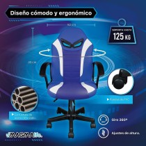 MAGMALIFE Silla Gamer Anatómica, Silla Gamer Juvenil Ideal para Videojuegos o PC (Electric Blue)