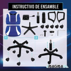MAGMALIFE Silla Gamer Anatómica, Silla Gamer Juvenil Ideal para Videojuegos o PC (Electric Blue)