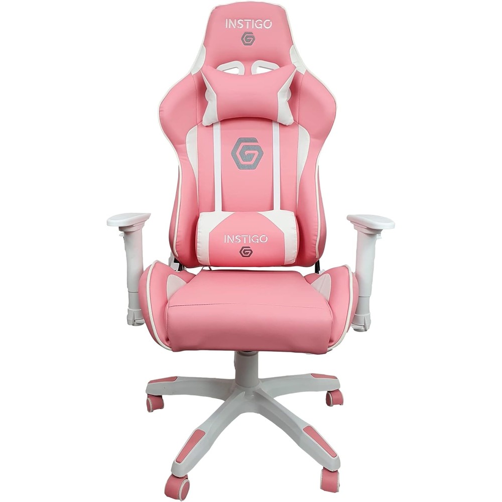INSTIGO Silla Gamer Ergonómica Silla de Oficina y Escritorio Ejecutiva (Rosa & Blanco)